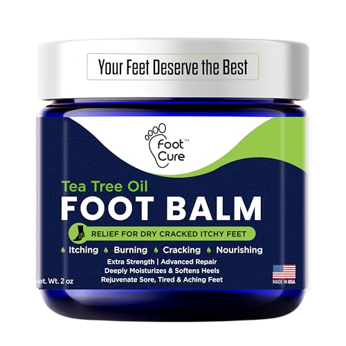FOOT CURE Tea Tree Oil Balm ? Moisturizer for Dry Cracked Feet ? Instantly Hydrates & Soothes Irritated Skin & Athlete's Foot ? Best Care for Women and Men (Pack of 1)