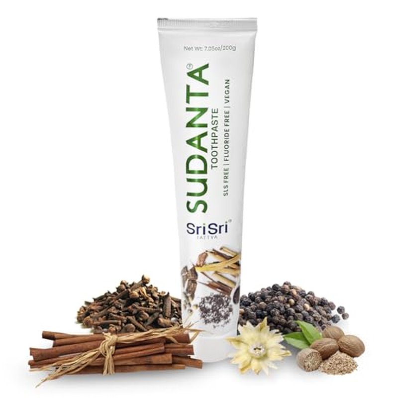 Sri Sri Tattva Sudanta Herbal Toothpaste ? SLS Free & Fluoride Free Natural Ayurvedic Toothpaste for Strong Teeth, Healthy Gums & Oral Care ? 200g (1 Pack)