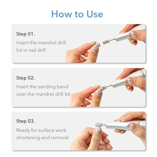 100 Pcs Sanding Bands for Nail Drill 240 Grit Disposable Nail Sanding Bands for Acrylic Nails Gel Manicure & Pedicure, Zebra