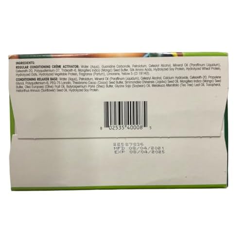 African Pride Olive Miracle Deep Conditioning No-Lye Relaxer - Regular Kit 8-Count