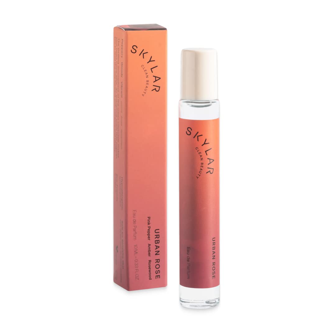 Skylar Urban Rose Eau de Parfum-Hypoallergenic & Clean Perfume for Women & Men, Vegan & Safe for Sensitive Skin-Spicy Floral Perfume with Notes of Pink Pepper, Amber & Rosewood 10mL /0.33 Fl oz