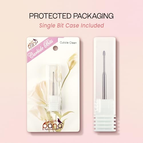 PANA 3/32" Carbide Cuticle Nail Drill Bit for Cuticle Cleaning, Dead Skin Removal, Gel Polish & Acrylic Removal, Under Nail Cleaner, Nail Salon, Manicure Tools (Snake Head - Silver, Medium)