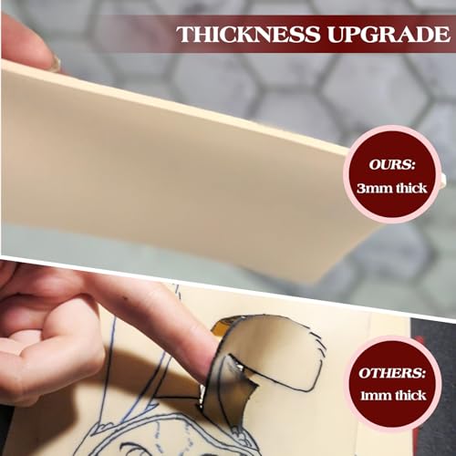 3MM Tattoo Skin Practice Kit - Ruicoo 3Pcs Tattoo Fake Skin 10Pcs Transfer Paper Kit Includes Best Silicion Thick Skin Double Sided and Tattoo Stencil Paper Tattoo Supplies Tattoo Kit