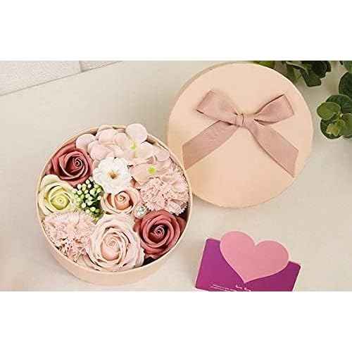 Luxury Beautiful Flora Scented Roses/Carnation Flower Bath Soap with Stem, Flower Soap in Gift Box, Gift for Birthday/Valentine's Day/Mother's Day (Pink)