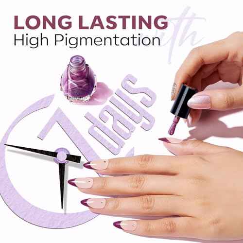 modelones Nail Polish Set 12 Colors Pearl White Nude Glitter Blue Pink Purple Quick Dry Mini Nail Lacquer Kit, Christmas Holiday Manicure Gifts for Women Girl Shimmer Home DIY Finger Toe Nail Art