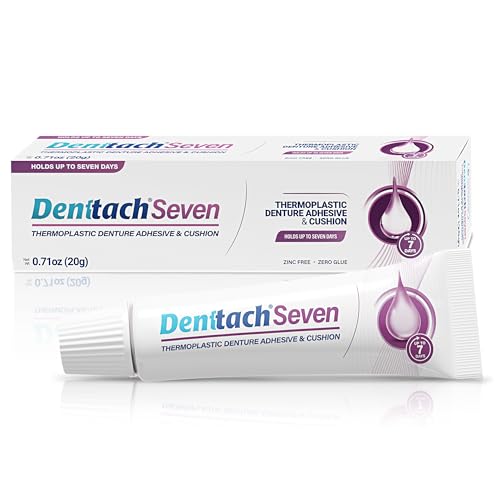Denttach Seven Denture Adhesive, Thermoplastic Denture Adhesive, Cushion, Reliner for Upper and Lower Dentures, Comfortable, Secure Denture Grip for Up to 7 Days, Non Glue, Zinc Free