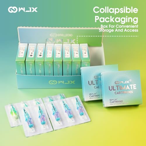 Wjx Ultimate Tattoo Cartridge Needles 50Pcs Mixed Size 0403RL 0803RL 1003RL 1005RL 1203RL 1205RL 1207RS 1207RM 1209RM 1211RM Assorted Disposable Tattoo Needles Fits Different Tattoo Guns