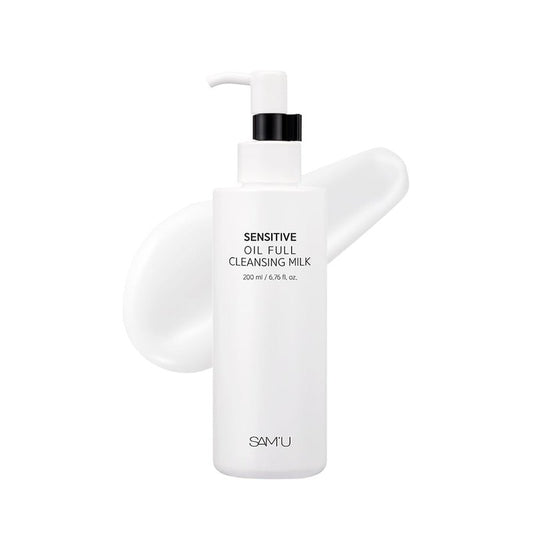 SAM'U Full Cleansing Milk, Sensitive Oil, 6.8 fl oz (200 ml), Cleansing Milk, Moisturizing, Dry Skin, Rough Skin, Pore Care, Weak Acid, Hypoallergenic, pH Balance, Korean