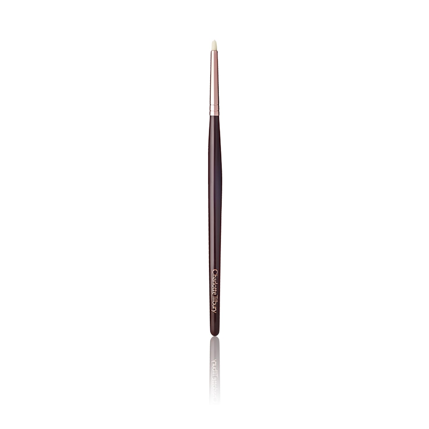 Charlotte Tilbury Eyeliner Brush - Rose Gold & Night Crimson Eyeliner Smudge Brush with a Luxurious Wooden Handle - Allows for Precise Application Along Lash Line