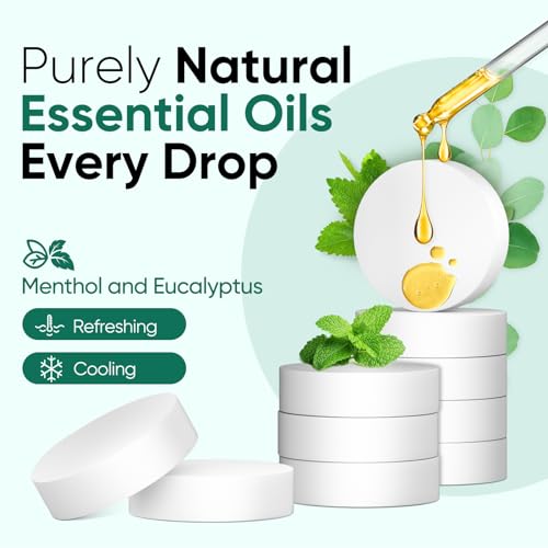 Shower Steamers Aromatherapy, 18-Pack Shower Bombs, Long-Lasting Shower Tablets Essential Oil Stress Relief and Relaxation Bath Gifts for Women and Men (Eucalyptus & Menthol)