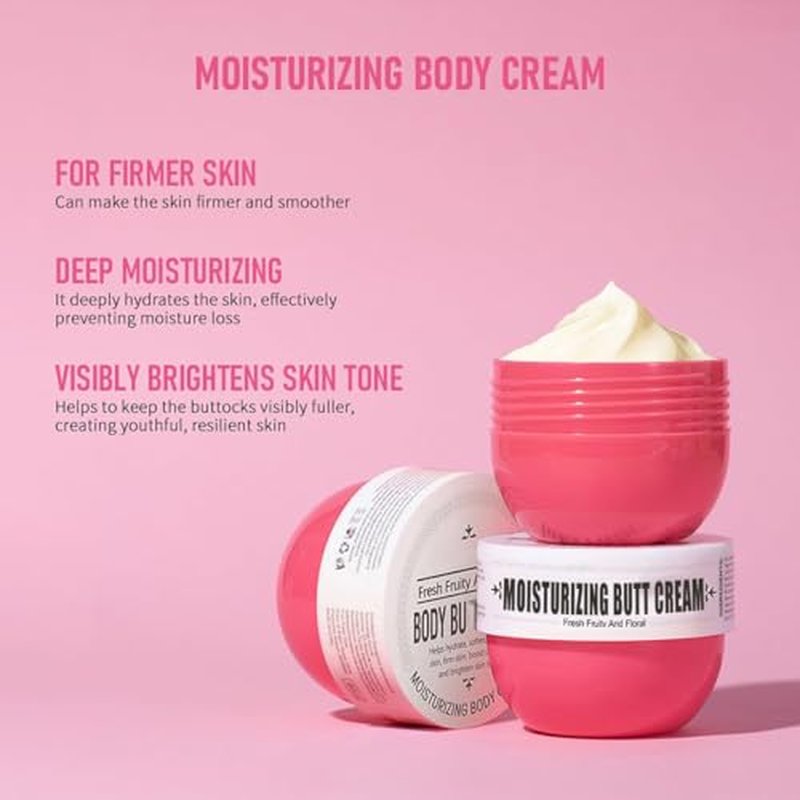 Moisturizing Butt Cream, Body Cream Butt Firming Cream Body Skin Repair- Fast Absorbing, Non-Greasy Hydrate & Smooth Skin- 80ml (#2 Fresh Flower Fruit Smell)