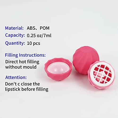 longway 0.24Oz (7ml) Empty Lip Balm Sphere Containers | Screw Cap Lipstick Tubes/Chapstick Tubes/Chapstick Holder for Lip Gloss & BPA FREE (Rose)