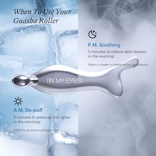 In My Eyes Gua Sha Tool for Face & Eye, Stainless Steel Gua Sha Facial Massager Tool for Reduce Puffiness, Ease Facial Tension & Promote Lymphatic Drainage