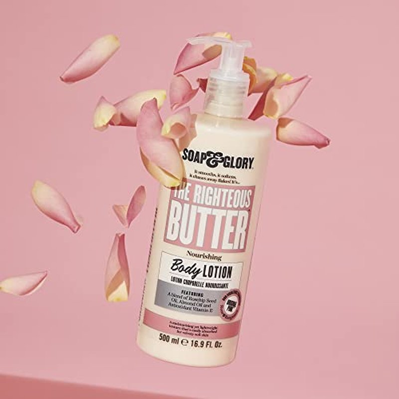 Soap & Glory Original Pink Moisturizing Body Lotion Pump - Lightweight Body Moisturizer for Dry Skin - With Shea Butter, Vitamin E & Aloe Vera for Soft, Hydrated Skin - Rose & Bergamot (16.9 fl oz)