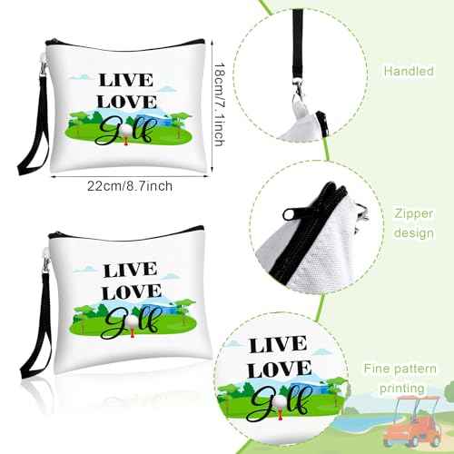 24 Pcs Golf Gift Bag Golf Cosmetic Bags Golf Accessories for Women Men Inspirational Golf Pouch Zipper Golf Toiletry Organizer Golf Wristlet Wallet for Golf Player Golf Lovers Gift,12 Style
