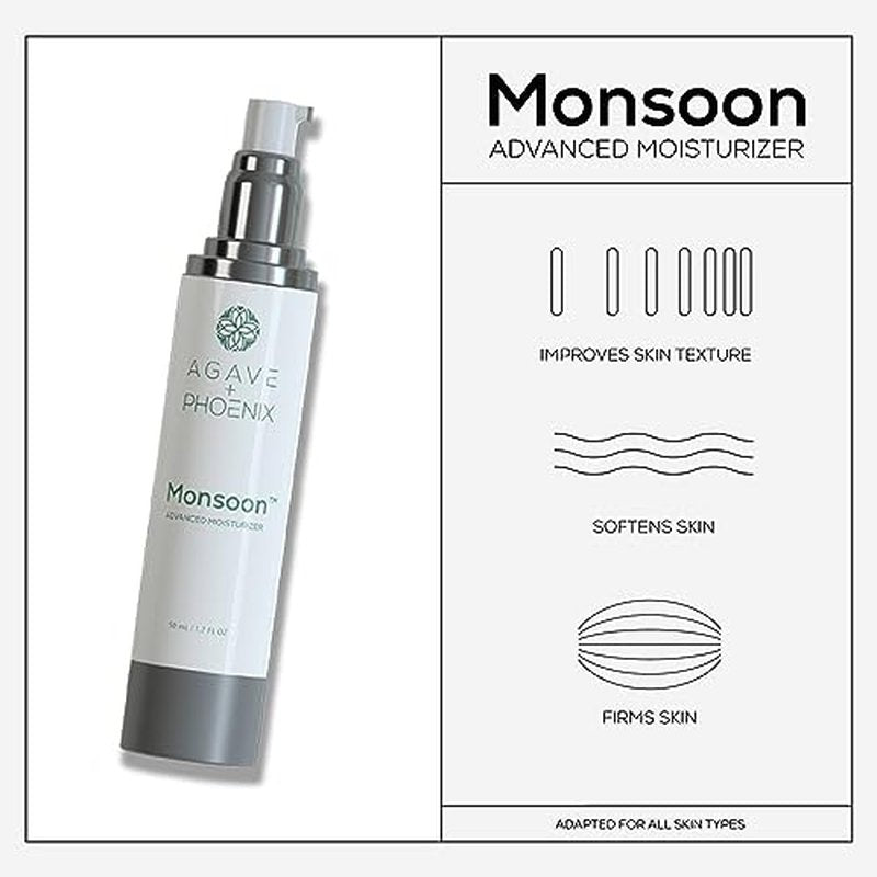 Monsoon | Women's Daily Advanced Moisturizer for Sensitive, Dry & Oily Skin, Made with Bakuchiol, Ceramides & Natural Ingredients, Hydrating & Anti Aging Face Cream