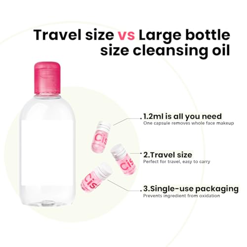 Cistto Natural Cleansing Oil Lightweight Balancing Makeup Remover with Jojoba & Rose Oil, Non-Comedogenic, Travel-Friendly 2ml x 40 Capsules for Oily Skin