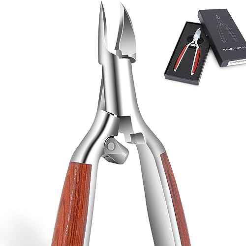 Podiatrist Toenail Clippers for Ingrown&Thick Toenails, alicates para u?as de pies, Luxury Wooden Handle Nail Clippers, Professional Toenail Cutter for Seniors, Men, Women