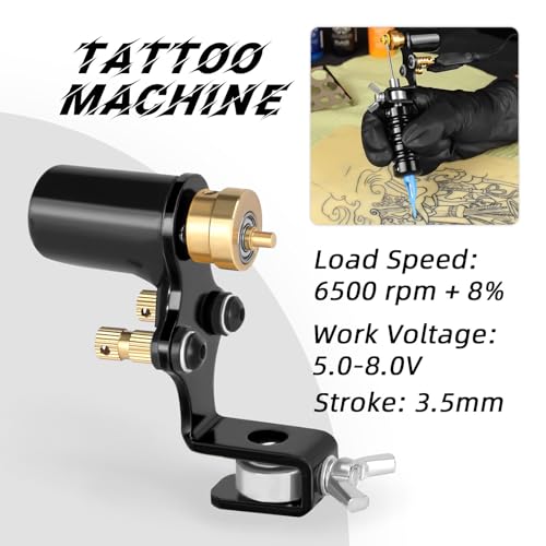 Rotary Tattoo Machine Gun Motor, ATOMUS Tattoo Machine Shader & Liner for Body Art Tattoo Artists Beginners (Black)