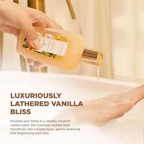 Spa Luxetique Gift Baskets for Women,15 Pcs Vanilla Spa Gifts for Women, Women's Gifts with Bubble Bath, Bath Salt, Bath Bombs, Christmas Spa Baskets