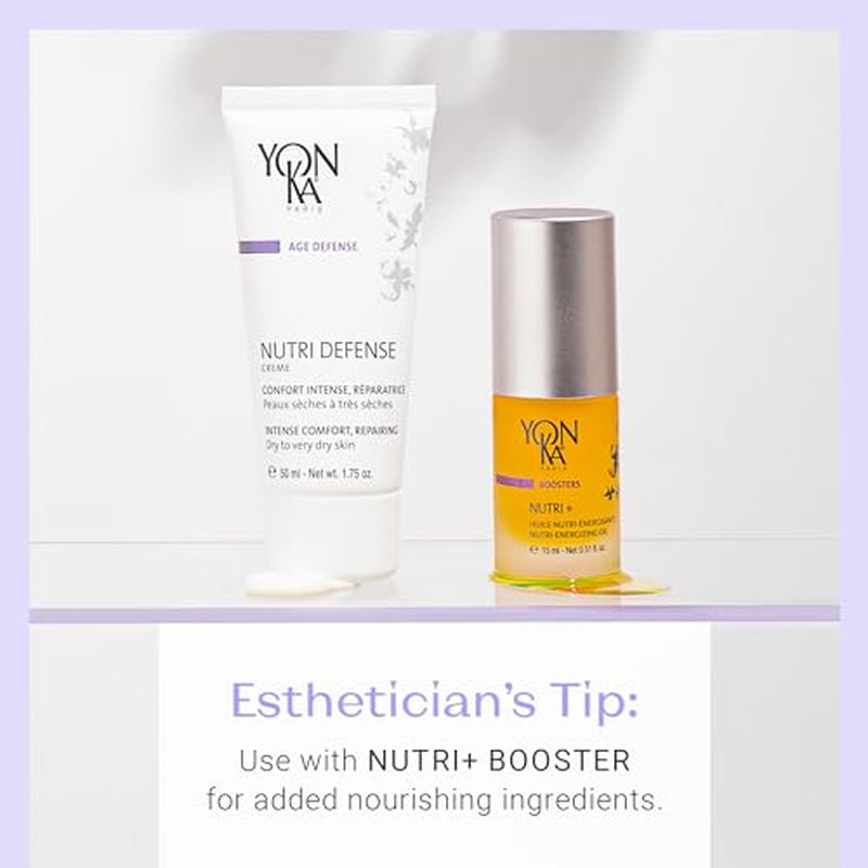 Yonka Nutri-Defense Creme, Nourishing Dry Skin Facial Moisturizer, Rich Shea Butter Treatment Cream with Prebiotics and Probiotics, Dry and Sensitive Skin, Paraben-Free