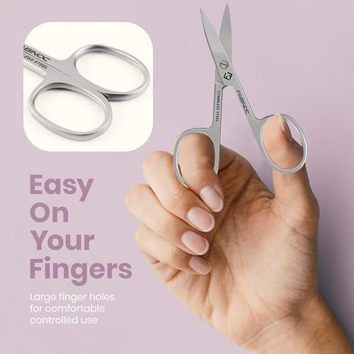 Curved Nail Scissors for Women & Men ? German Quality Stainless Steel ? Small Manicure Pedicure Scissors for Fingernail, Toe Nail, Eyebrows & Mustache