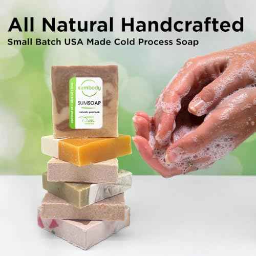 Sumbody USA Made Handmade Soap Bar (6pk) Heavenly Hydration Dry, Sensitive Skin, Moisturizing Soap For Face, Hands, Body Self Care Gift Set Men & Women - Goat Milk Citrus Vanilla Coconut Variety Pack