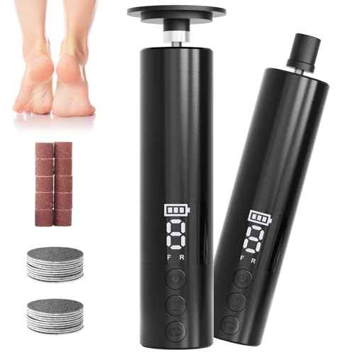 Electric Callus Remover for Feet, Electric Foot File Nail Grinder 2 in 1,Rechargeable Professional Foot Sander Pedicure Tool for Feet Dry Dead Skin with Sandpaper Disk, 9 Speed Adjustable (Black)