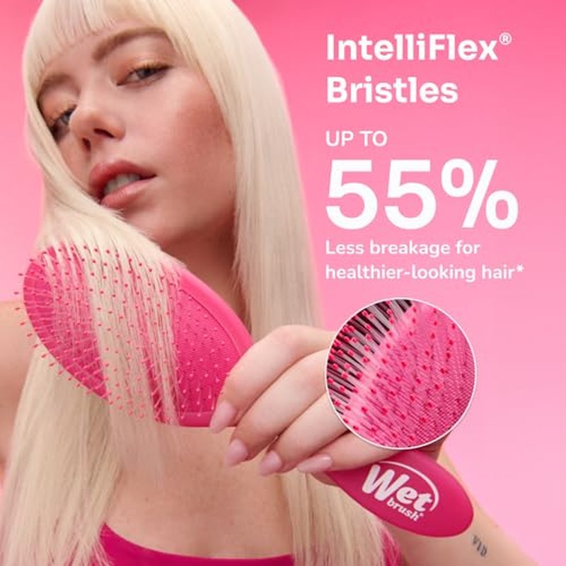 Wet Brush Original Detangler Hair Brush, Dark Gray Leopard (Safari), Ultra-Soft IntelliFlex Bristles, Detangling Bristles Glide Through Tangles (Wet & Dry Hair), Women & Men