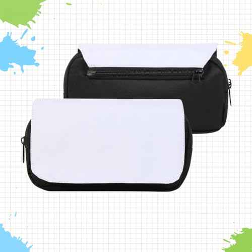 4 Pcs Blank Sublimation Pencil Case Cosmetic Bags Printable Multipurpose DIY Makeup Bags Toiletry Pouch with Removable Flap-Black