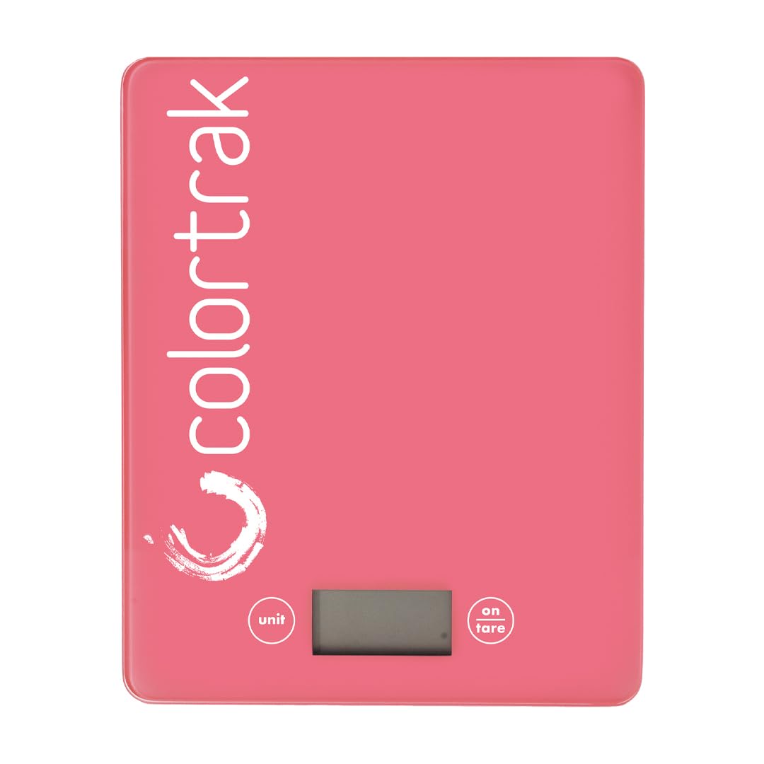 Colortrak Digital Scale, Tempered Glass Scale for Measuring Fits Most Color Trays and Stations, Measures Quantities in lb, oz, ml, g, kg, Sleek 8" x 6.5" Design