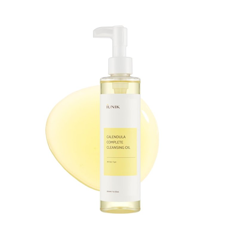 IUNIK Calendula Complete Cleansing Oil – Calendula & Jojoba Oil Vegan Oil Cleanser for Blackhead Care, Makeup & Sunscreen Removal, Korean Skincare, 200ml / 6.7 fl oz