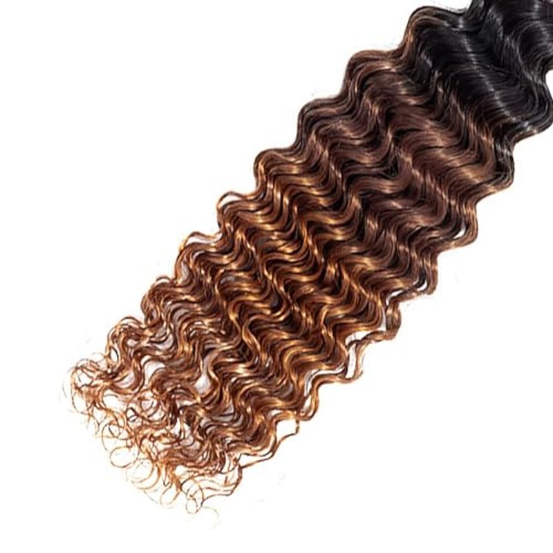 Condescension Brazilian Omber T1B/4/30 Human Hair Bundles 20 22 24 Inch Deep Wave 3 Bundles Human Hair 100% Unprocessed Remy Virgin Weave Hair for Women