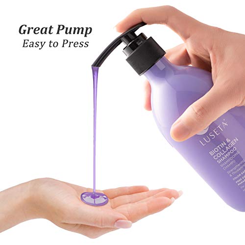 Luseta Biotin & Collagen Conditioner Thickening for Hair Loss & Fast Hair Growth - Infused with Argan Oil to Repair Damaged Dry Hair - Sulfate Free Paraben Free 33.8oz