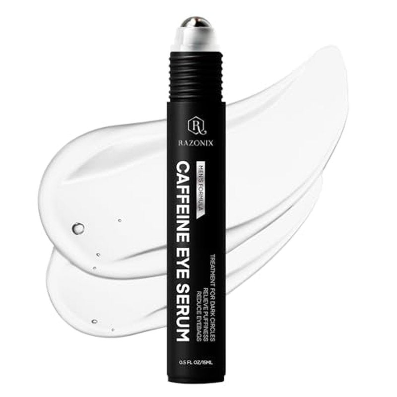 Under Eye Cream for Puffiness and Bags: Caffeine Serum Roller for Dark Circles Treatment - With 5% Caffeine Retinol Hyaluronic Acid Niacinamide Peptides 0.5 fl. oz