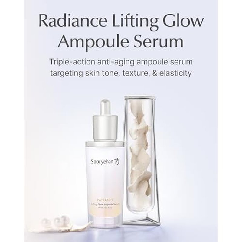 SOORYEHAN Lifting Ampoule Serum (2.02fl oz) - Triple-Action Anti-Aging Serum for Skin Tone, Texture, and Elasticity with 5% Niacinamide and Triple Collagen Blend