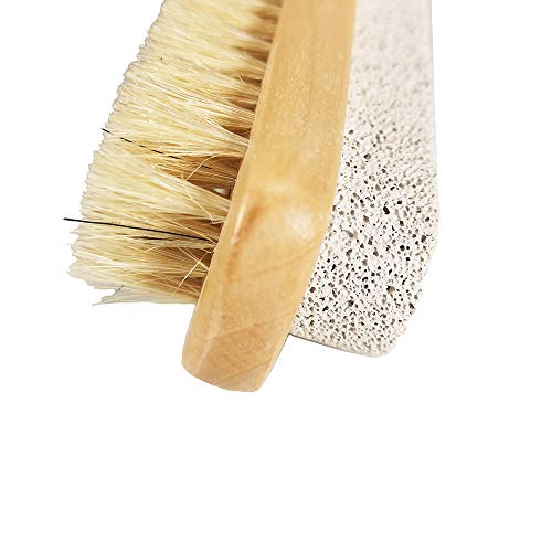 1pc Callus Corn Foot File Remover Pumice Stone Brush Foot Scrubber Exfoliator Double Side with Pumice Stone and Bristle Brush Heel Scraper Pedicure File Removes Dead Skin for Men Women