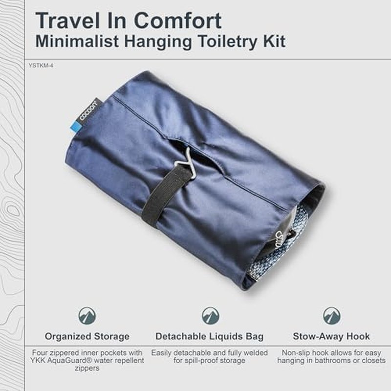 COCOON - Premium - Minimalist Hanging Toiletry Kit - Laminated Silk - Night Sky