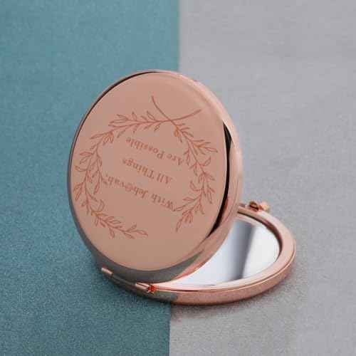 MAOFAED Bible Verse Gift, Bible Quote, Compact Mirror for Women, Christian Gift, Travel Mirror, Pocket Mirror