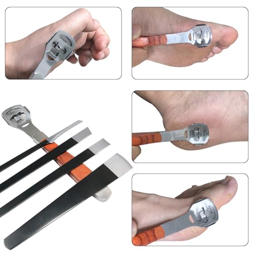 36 Pcs Callus Shaver for Feet Set, Foot Callus Shaver, (1 Stainless Foot File &1 Foot File Heads & 4 Pedicure Knife & 30 Replacement Slices Blades)