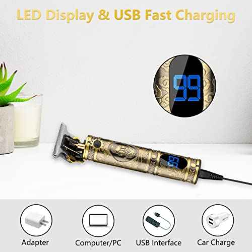 Professional Hair Trimmer for Men,Hair Clippers Nose Hair Trimmer Shaver Set,Cordless Barber Clippers,T-Blade Beard Trimmer Electric Shaver Razor for Men Haircutting Grooming Kit