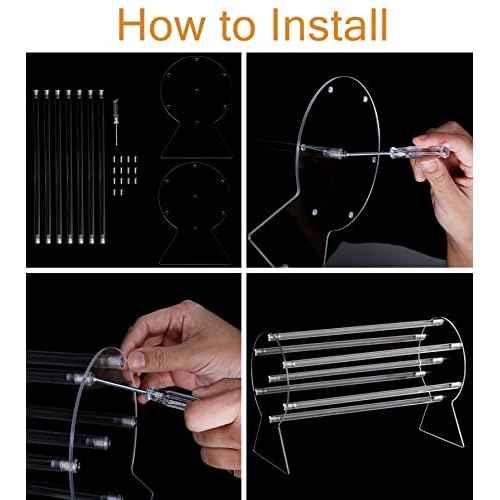 Yesland 2 Pack Acrylic Headband Holder - Clear Headband Organizer Display Stand for Girls - Hairband Rack Storage Holder for Hair Clasp, Bangles, Teen Girl, Women