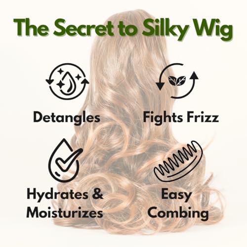 Awesome Synthetic Wig Leave-in Conditioner Spray, pH6, Professional Wig Care Solution, Detangle Spray, Moisturizes & Replenishes Synthetic Wigs, Easy Combing, Contains Coconut Oil, 7 fl oz