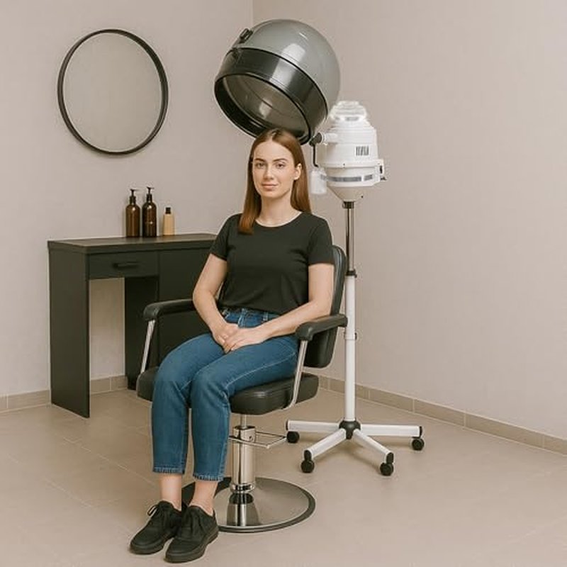PayLessHere Hooded Hair Steamer Dryer with Adjustable Rolling Stand, Professional Bonnet Hair Care Equipment for Styling, Conditioning, and Color Treatment, for Salon or Home Use (620 watts)