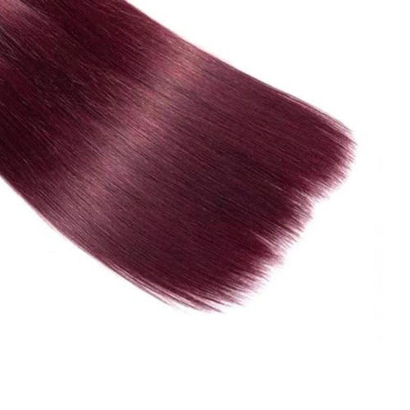 #99J Burgundy Human Hair Bundles Straight Bundles 18 20 22 Inch Wine Red Bundle Unprocessed Brazilian Virgin Hair 3 Bundle Deals Quick Weave Hair Extensions 50 Gram Per Bundle