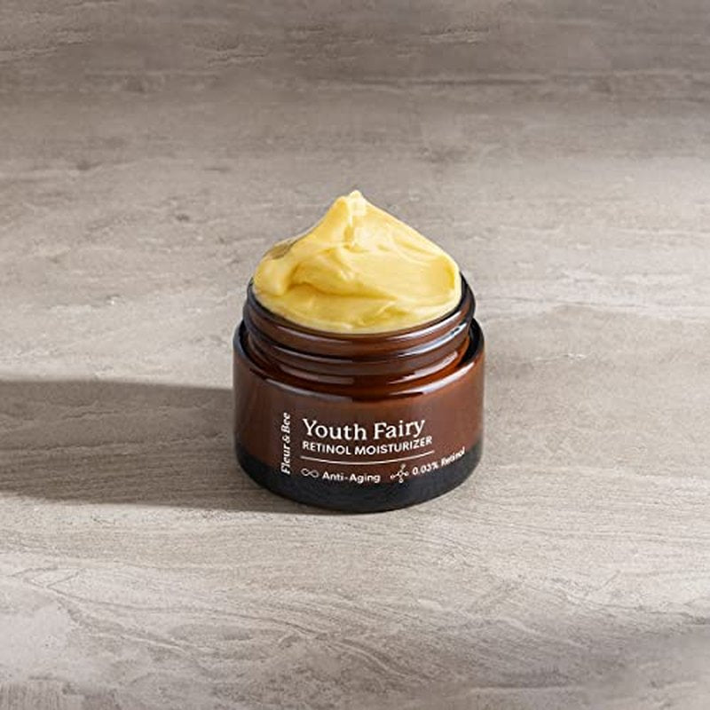FLEUR & BEE Retinol Moisturizer | Clean, 100% Vegan | Anti Aging Cream, Retinol Cream for Face, Best for Night and Day, For Women and Men | Youth Fairy 1.5 oz