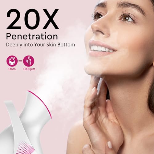 Amconsure Facial Steamer - Nano Ionic Face Steamer Warm Mist Steamer for Home Sauna SPA, Humidifier for Face Steamer for Deep Cleaning Unclogs Pores Sinuses - Bonus 5 Piece Stainless Steel Skin Kit