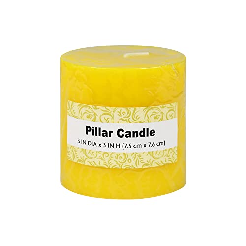 3 Inch Yellow Pillar Candle