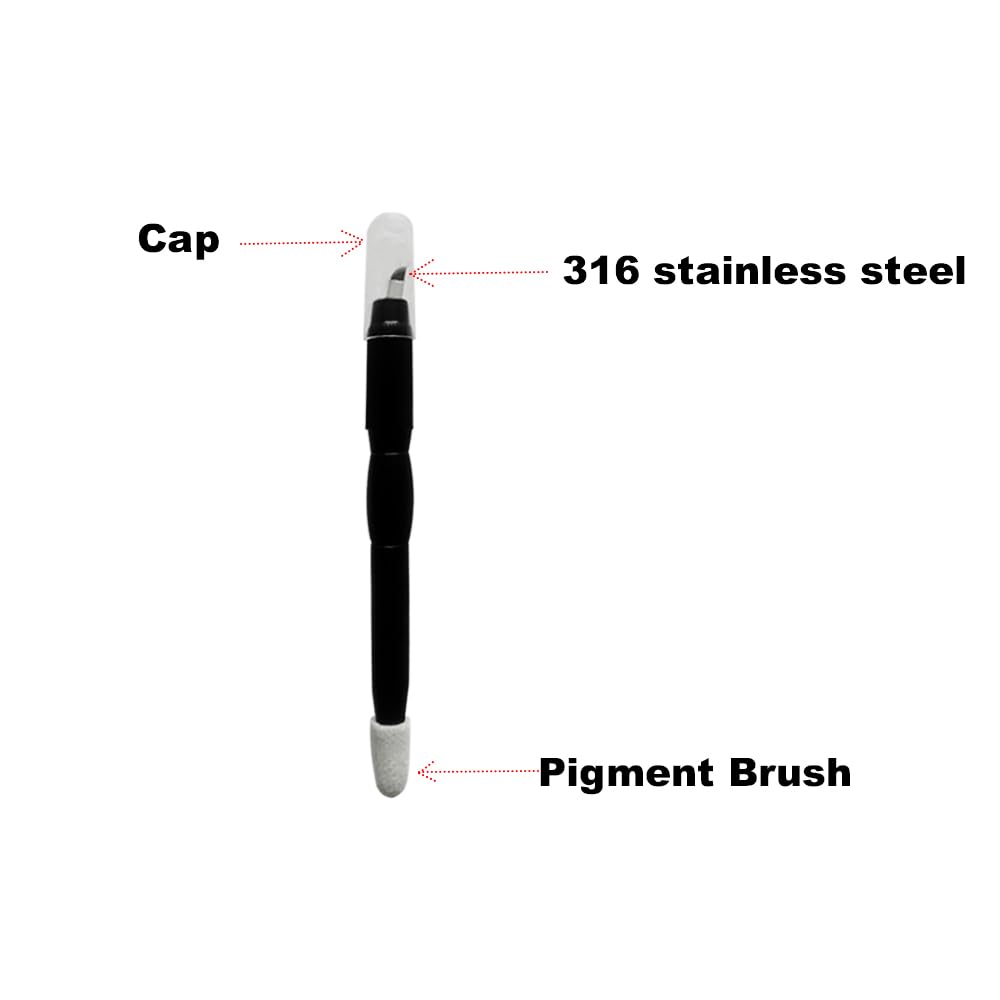 ZUSING Very Very Sharp Disposable Microblading Pens 12 Needles With Pigment Sponge Microblading Pen Disposable 10pcs/pack (Black)