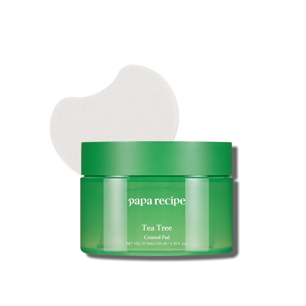 Papa Recipe Tea Tree Soothing Toner Pads (70 Sheets) – Calming Exfoliating Pads with PHA for Clearer, Balanced Skin – Korean Skincare